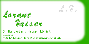 lorant haiser business card